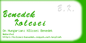 benedek kolcsei business card
