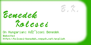 benedek kolcsei business card